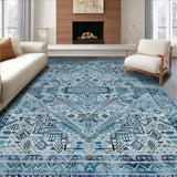 Contemporary Blue Toned Geometric Motif(Blue)