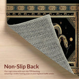 Ultra Soft Area Rug, Non Slip, Stain Resistant, Washable Area Rugs for Living Room, Bedroom, Gothic Celestial Snake Motif(Black)