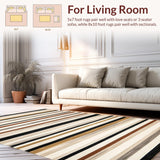 Ultra Soft Area Rug, Non Slip, Stain Resistant, Washable Area Rugs for Living Room, Bedroom, Contemporary Earth Tone Pattern(Beige)