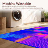Ultra Soft Area Rug, Non Slip, Stain Resistant, Washable Area Rugs for Living Room, Bedroom, Modern Colorful Geometric Design(Blue)