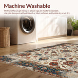 Ultra Soft Area Rug, Non Slip, Stain Resistant, Washable Area Rugs for Living Room, Bedroom, Rustic Retro Leafy Design(Beige)
