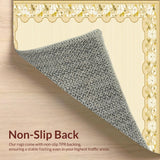 Serene Petal – Beige Wavy Edge with Delicate Floral Design(Beige)