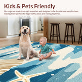 Ultra Soft Area Rug, Non Slip, Stain Resistant, Washable Area Rugs for Living Room, Bedroom, Serene Beach Sand Color Palette(Blue)