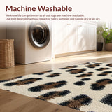 Ultra Soft Area Rug, Non Slip, Stain Resistant, Washable Area Rugs for Living Room, Bedroom, Contemporary Antelope Print Kitchen Carpet Non-Slip Design(Beige)