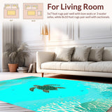 Ultra Soft Area Rug, Non Slip, Stain Resistant, Washable Area Rugs for Living Room, Bedroom, Serene Nautical Color Harmony(Blue)