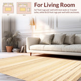 Ultra Soft Area Rug, Non Slip, Stain Resistant, Washable Area Rugs for Living Room, Bedroom, Chic Animal Skin Rustic Style(Beige)