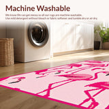 Ultra Soft Area Rug, Non Slip, Stain Resistant, Washable Area Rugs for Living Room, Bedroom, Adorable Youthful Floral Style(Pink)