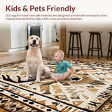Ultra Soft Area Rug, Non Slip, Stain Resistant, Washable Area Rugs for Living Room, Bedroom, Rustic Earthy Animal Hide Aesthetic(Beige)