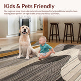 Ultra Soft Area Rug, Non Slip, Stain Resistant, Washable Area Rugs for Living Room, Bedroom, Elegant Warm Palette Textured Design(Gray)