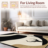 Ultra Soft Area Rug, Non Slip, Stain Resistant, Washable Area Rugs for Living Room, Bedroom, Non-Slip Wildlife Rug for Minimalist Spaces(Beige)