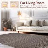 Ultra Soft Area Rug, Non Slip, Stain Resistant, Washable Area Rugs for Living Room, Bedroom, Timeless Primitive Country Charm(Black)