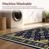 Ultra Soft Area Rug, Non Slip, Stain Resistant, Washable Area Rugs for Living Room, Bedroom, Waterproof Carpet Navy(Blue)
