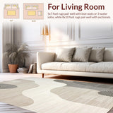 Ultra Soft Area Rug, Non Slip, Stain Resistant, Washable Area Rugs for Living Room, Bedroom, Soft Neutral Textured Layers(Beige)