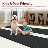 Ultra Soft Area Rug, Non Slip, Stain Resistant, Washable Area Rugs for Living Room, Bedroom, Minimalist Dual-Tone Design Piece(Black)