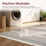 Ultra Soft Area Rug, Non Slip, Stain Resistant, Washable Area Rugs for Living Room, Bedroom, Chic Minimalist Geometric Motif(Beige)