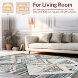 Ultra Soft Area Rug, Non Slip, Stain Resistant, Washable Area Rugs for Living Room, Bedroom, Contemporary Neutral Trellis Pattern(Gray)