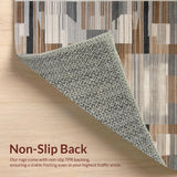 Ultra Soft Area Rug, Non Slip, Stain Resistant, Washable Area Rugs for Living Room, Bedroom, Sophisticated Soft Textured Waves(Brown)