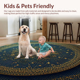 Ultra Soft Area Rug, Non Slip, Stain Resistant, Washable Area Rugs for Living Room, Bedroom, Modern Gold Minimalist Bedroom Decorative Area Carpet(Blue)