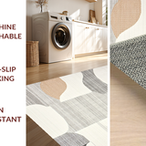 Ultra Soft Area Rug, Non Slip, Stain Resistant, Washable Area Rugs for Living Room, Bedroom, Serene Minimalist Creamy Wavy Design(Gray)