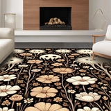 Ultra Soft Area Rug, Non Slip, Stain Resistant, Washable Area Rugs for Living Room, Bedroom, Ethereal Earthy Patterned Aesthetic(Brown)