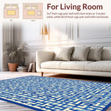 Ultra Soft Area Rug, Non Slip, Stain Resistant, Washable Area Rugs for Living Room, Bedroom, Artful Minimalist Pattern Play(White)