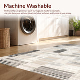 Ultra Soft Area Rug, Non Slip, Stain Resistant, Washable Area Rugs for Living Room, Bedroom, Chic White Fluffy Wave Aesthetic(Beige)