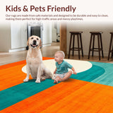 Ultra Soft Area Rug, Non Slip, Stain Resistant, Washable Area Rugs for Living Room, Bedroom, Vibrant Teal Orange Fusion(Orange)
