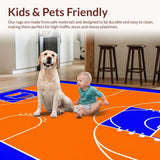 Ultra Soft Area Rug, Non Slip, Stain Resistant, Washable Area Rugs for Living Room, Bedroom, Striking Athletic Field Imagery(Orange)
