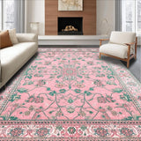 Ultra Soft Area Rug, Non Slip, Stain Resistant, Washable Area Rugs for Living Room, Bedroom, Luxurious Pastel Bloom Textures(Pink)