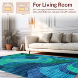 Contemporary Bold Swirling Elements(Blue)