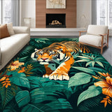 Ultra Soft Area Rug, Non Slip, Stain Resistant, Washable Area Rugs for Living Room, Bedroom, Earthy Jungle Inspired Decor Piece(Orange)