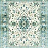 Ultra Soft Area Rug, Non Slip, Stain Resistant, Washable Area Rugs for Living Room, Bedroom, Chic Pastel Floral Medley(Ivory)