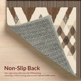Ultra Soft Area Rug, Non Slip, Stain Resistant, Washable Area Rugs for Living Room, Bedroom, Sophisticated Checkerboard Visual Harmony(Beige)