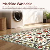 Ultra Soft Area Rug, Non Slip, Stain Resistant, Washable Area Rugs for Living Room, Bedroom, Charming Earthy Mushroom Aesthetic(White)