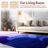 Ultra Soft Area Rug, Non Slip, Stain Resistant, Washable Area Rugs for Living Room, Bedroom, Elegant Gradient Color Fusion(Purple)