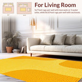 Ultra Soft Area Rug, Non Slip, Stain Resistant, Washable Area Rugs for Living Room, Bedroom, Contemporary Yellow Home Office Plush Accent Rug(Yellow)