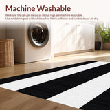 Ultra Soft Area Rug, Non Slip, Stain Resistant, Washable Area Rugs for Living Room, Bedroom, Rustic Two-Tone Symmetrical Design(Black)