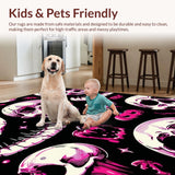 Ultra Soft Area Rug, Non Slip, Stain Resistant, Washable Area Rugs for Living Room, Bedroom, Gothic Humor Inspired Floor Art(Pink)