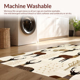 Ultra Soft Area Rug, Non Slip, Stain Resistant, Washable Area Rugs for Living Room, Bedroom, Rustic Earthy Sika Deer Aesthetic(Beige)