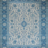 Ultra Soft Area Rug, Non Slip, Stain Resistant, Washable Area Rugs for Living Room, Bedroom, Sophisticated Dual-Tone Floral Design(Blue)