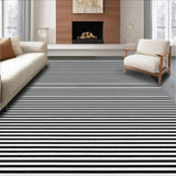 Ultra Soft Area Rug, Non Slip, Stain Resistant, Washable Area Rugs for Living Room, Bedroom, Elegant Black and White Striped Carpet Runner for Modern Aesthetics(Black)