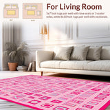Ultra Soft Area Rug, Non Slip, Stain Resistant, Washable Area Rugs for Living Room, Bedroom, Charming Shaggy Toddler Learning Mat(Pink)