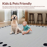 Ultra Soft Area Rug, Non Slip, Stain Resistant, Washable Area Rugs for Living Room, Bedroom, Charming Playful Polka Dot Aesthetic(Gray)