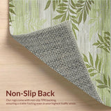 Ultra Soft Area Rug, Non Slip, Stain Resistant, Washable Area Rugs for Living Room, Bedroom, Nature-Inspired Leaf Motif(Green)