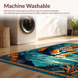 Ultra Soft Area Rug, Non Slip, Stain Resistant, Washable Area Rugs for Living Room, Bedroom, Unique Colorful Jungle Inspired Runner(Orange)