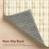 Adelaide Checkered Shag Area Mid Century Modern Beige Geometric(Beige)