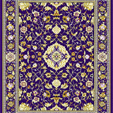 Ultra Soft Area Rug, Non Slip, Stain Resistant, Washable Area Rugs for Living Room, Bedroom, Elegant Floral Area Featuring Intricate Purple And Gold(Purple)