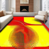 Ultra Soft Area Rug, Non Slip, Stain Resistant, Washable Area Rugs for Living Room, Bedroom, Artistic Circular Color Harmony(Red)