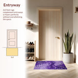Ultra Soft Area Rug, Non Slip, Stain Resistant, Washable Area Rugs for Living Room, Bedroom, Trendy Plush Watercolor Design(Purple)