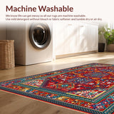 Ultra Soft Area Rug, Non Slip, Stain Resistant, Washable Area Rugs for Living Room, Bedroom, Lively Medley of Diverse Hues(Red)